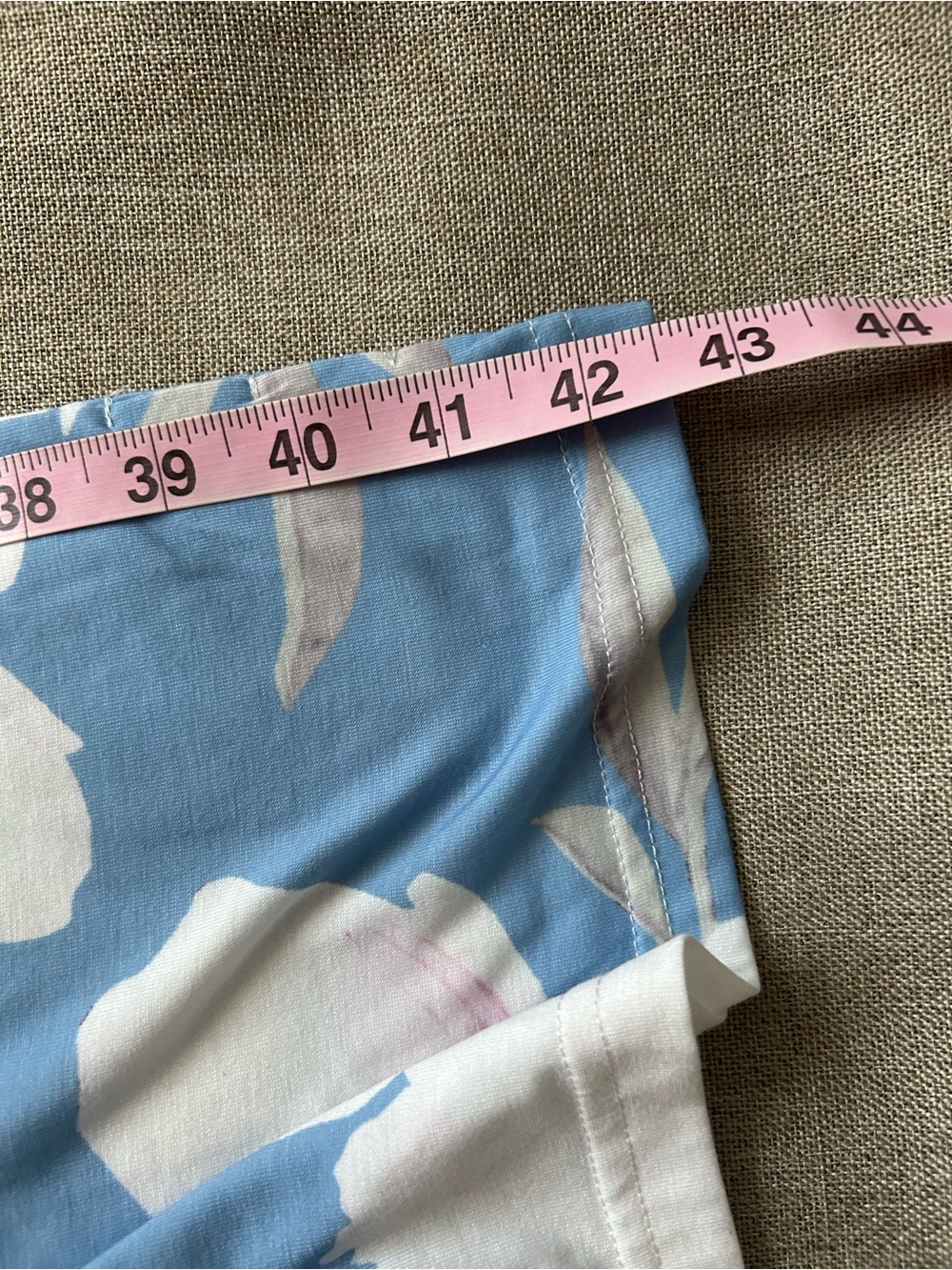 Blue Floral Wide Leg Pants with Tie Waist - Picture 6 of 6